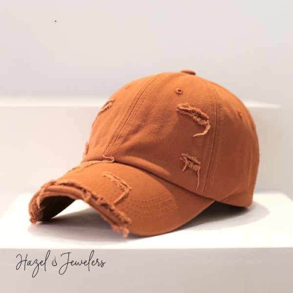 Distressed Baseball Face Cap