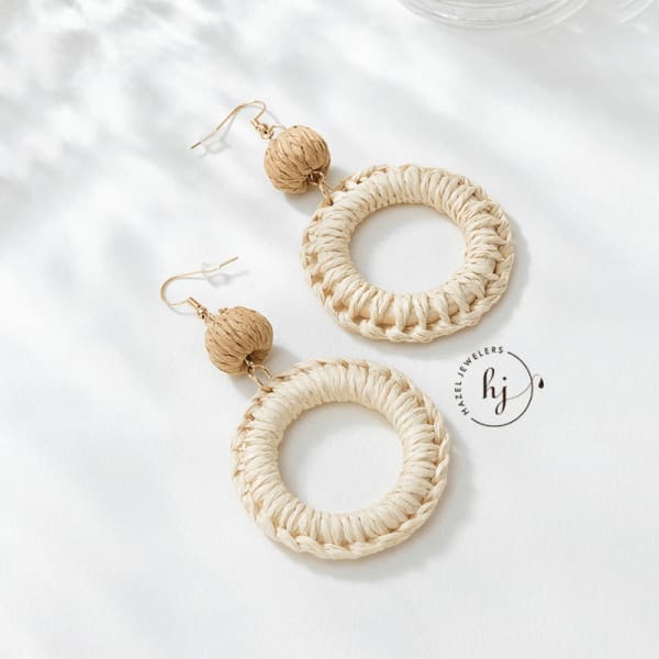 Straw Dangle Earrings - Image 2