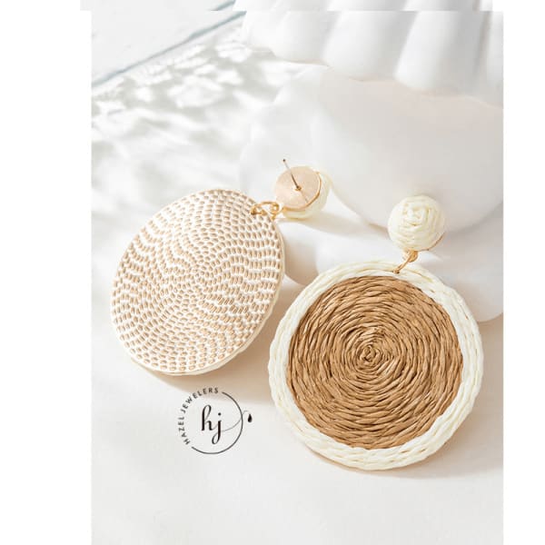 Straw Dangle Earrings - Image 3