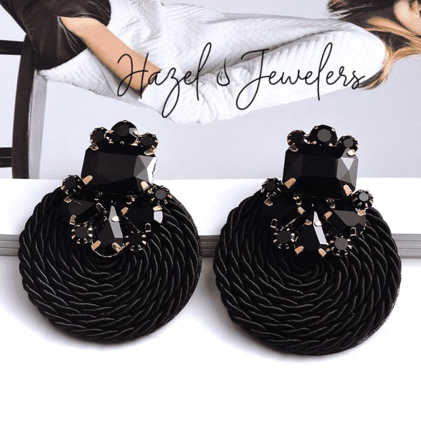 Boho Ethnic Crystal Round Earring - Image 3