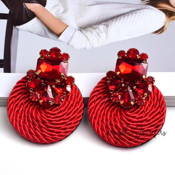 Boho Ethnic Crystal Round Earring