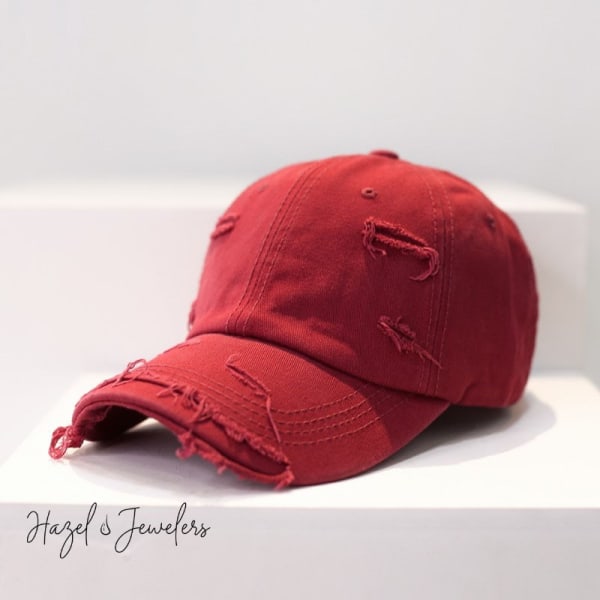 Distressed Baseball Face Cap - Image 5