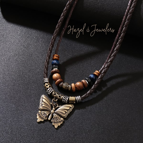 Ethnic Butterfly Charm Necklace