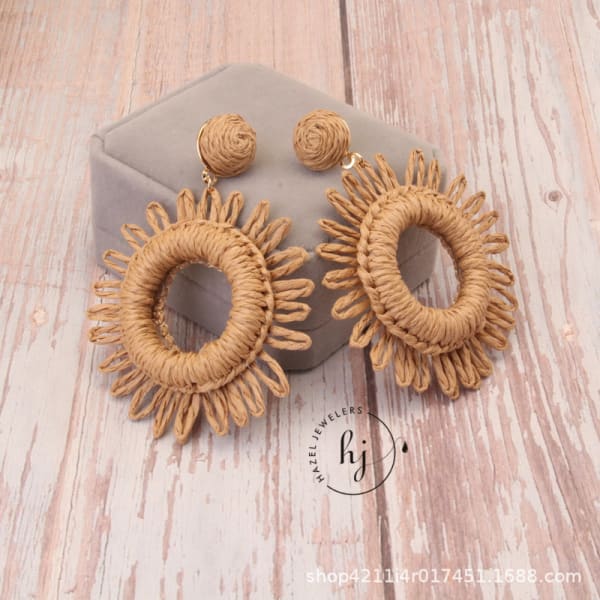 Hollow Dandelion Style Woven Earrings