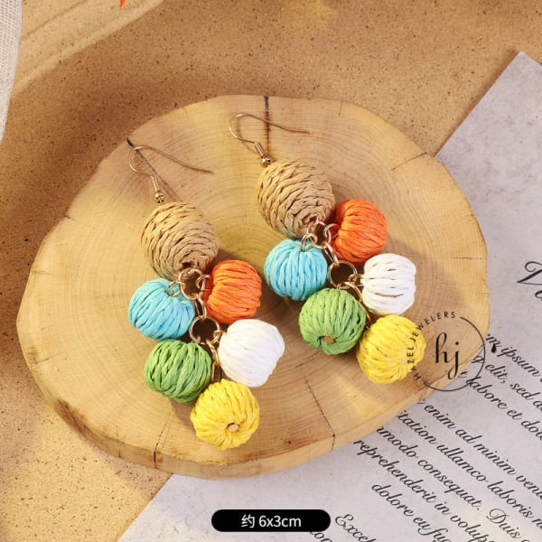 Colorful Lafite Grass Earrings