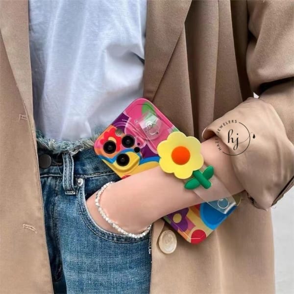 Colorful Crossbody Phone Pouch with charm - Image 2