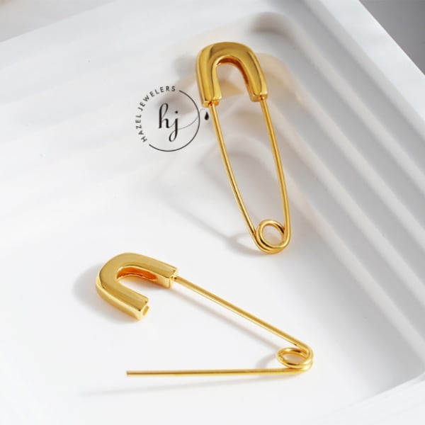 Stainless Steel Safety Pin Earring - Image 3