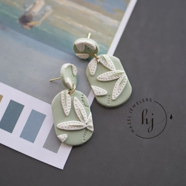 Polymer Clay Flower Decor Earrings - Image 4