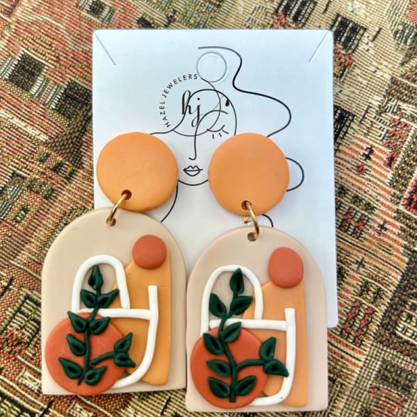 Polymer Clay Arch Shaped Earrings