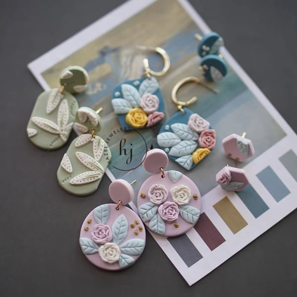 Polymer Clay Flower Decor Earrings