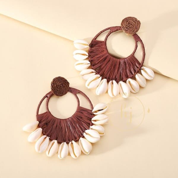 Shell Fringe Hoop Earrings