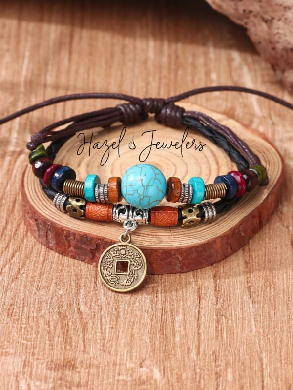 Ethnic Beaded Decor Bracelet
