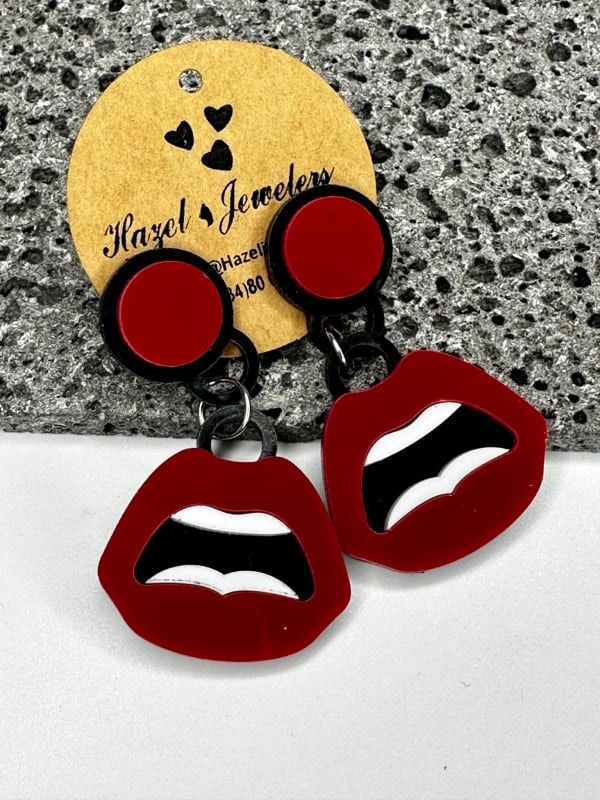 Acrylic Lip  Earrings