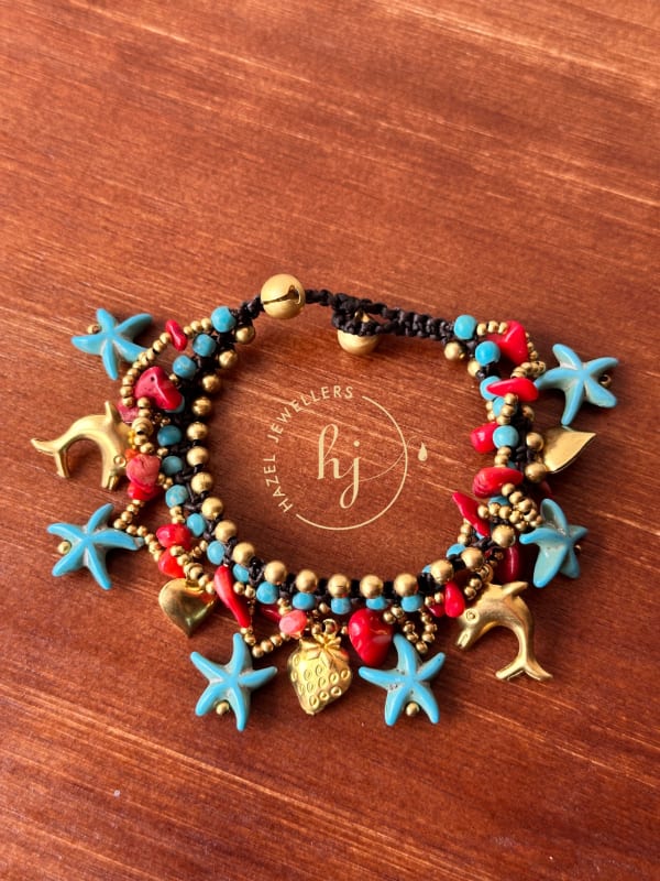 Mixed Sea Shell Charm Bracelet