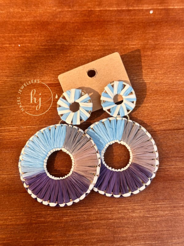 Sunset Wooven Hoop Earrings