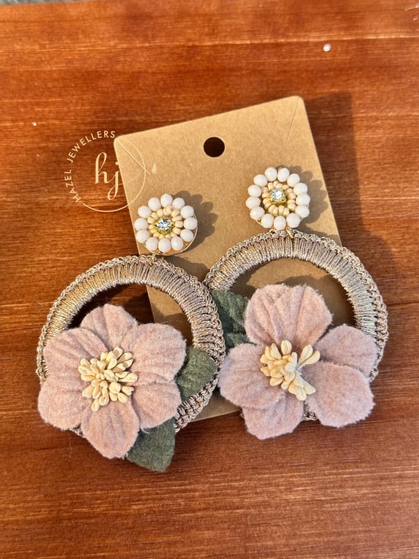 Vintage Petal Hoop Earrings