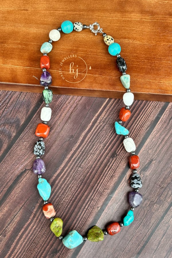 Multi-colour Gemstone bead Necklace