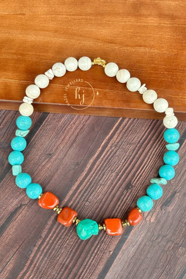 Pearl Turquoise bead Necklace