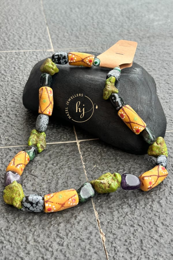 Bold Chunky krobo bead Necklace
