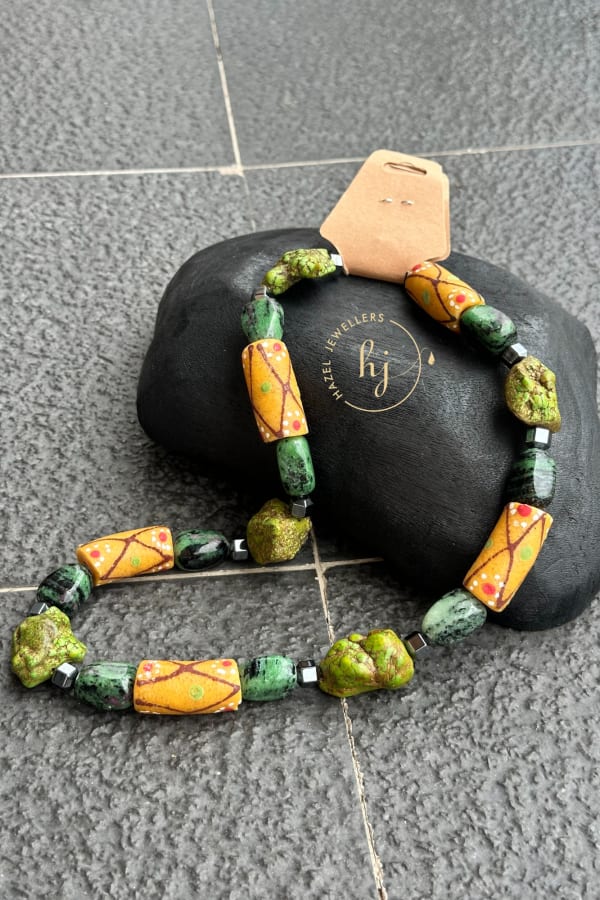 Bold Chunky krobo bead Necklace