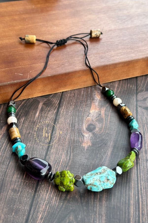 Multi Gemstone chunky beads Necklace
