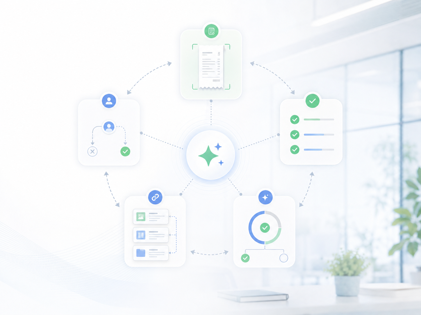 Receipts, cards, travel and reporting data flowing into one shared spend-intelligence core