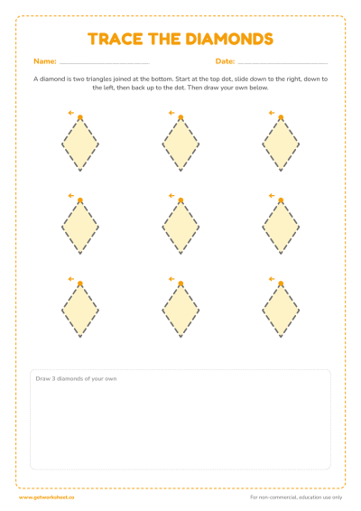 Trace 9 diamonds: two triangles together, page 1 preview
