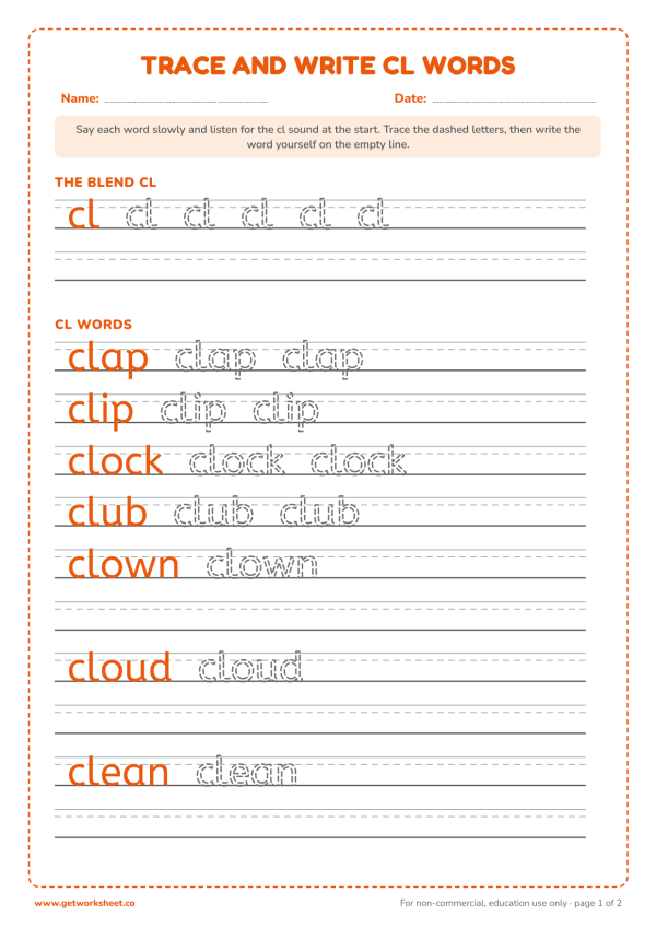 Free cl blend worksheets – free printable worksheets preview