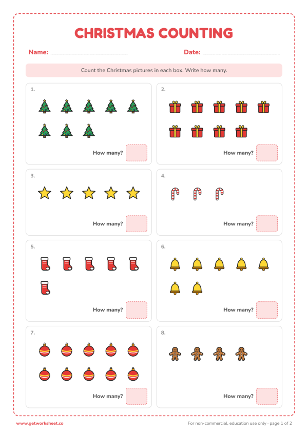Free Christmas math worksheets – free printable worksheets preview