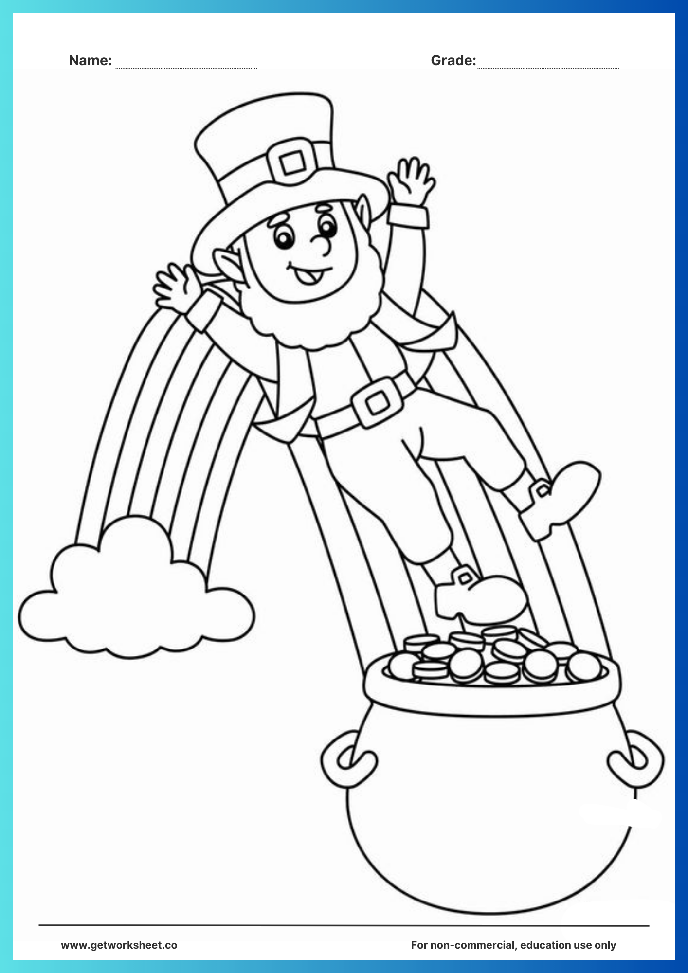 Leprechaun coloring page 2