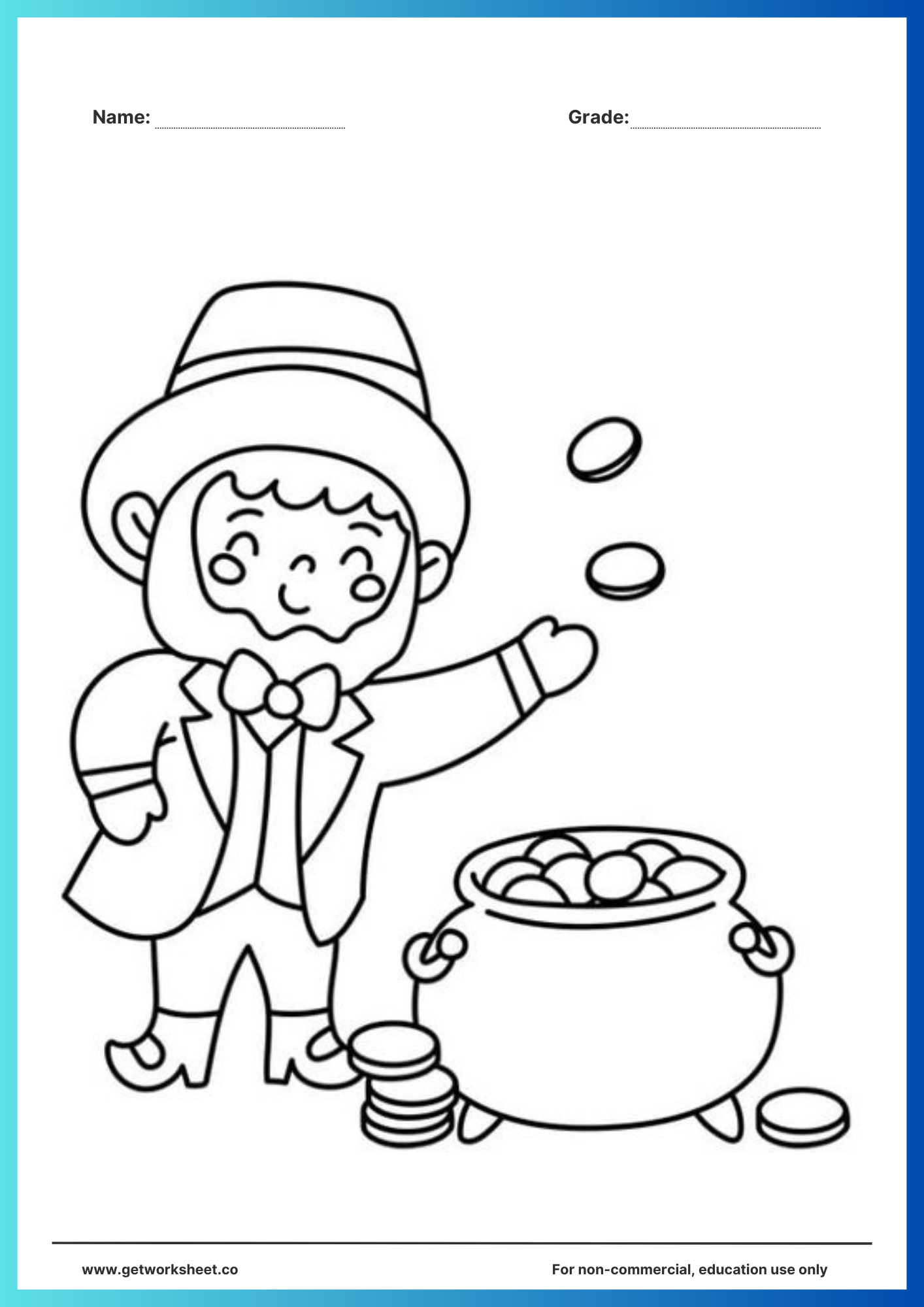 Leprechaun coloring page 3