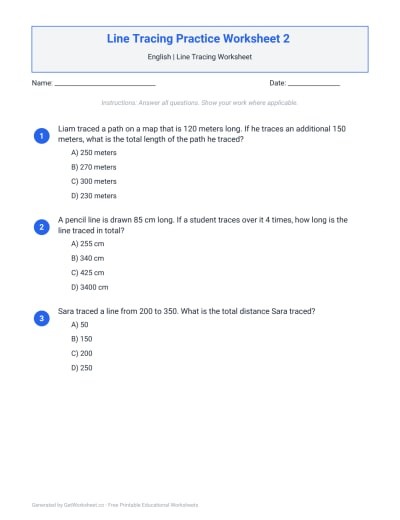 Line Tracing Practice Worksheet 2 