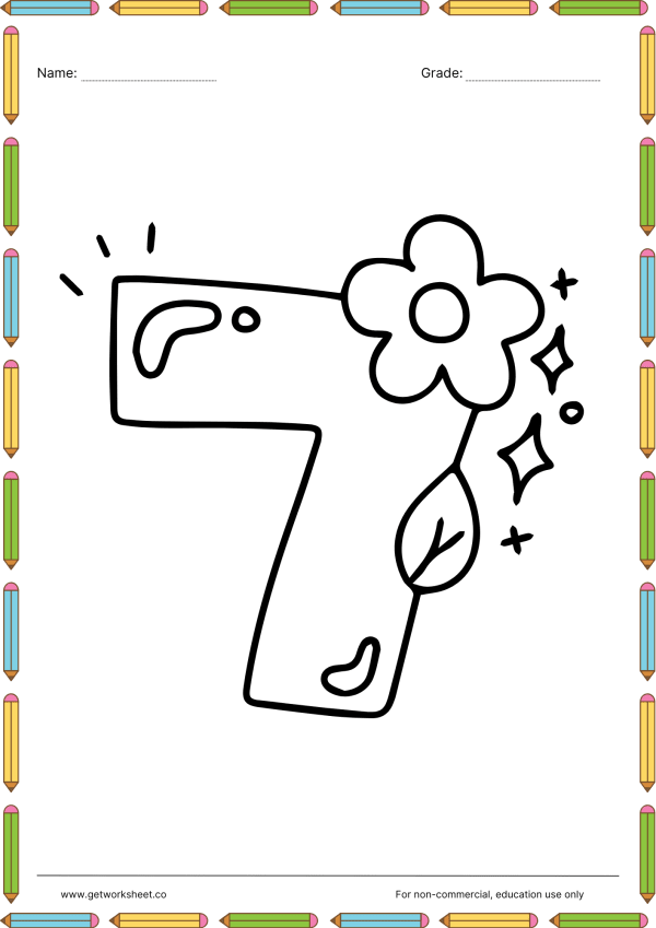 Free printable number coloring pages – free printable worksheets preview
