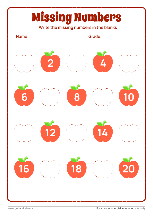 Free missing number worksheets – free printable worksheets preview