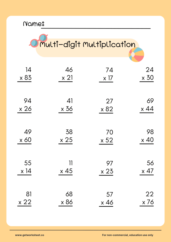 Free multi-digit multiplication worksheets – free printable worksheets preview
