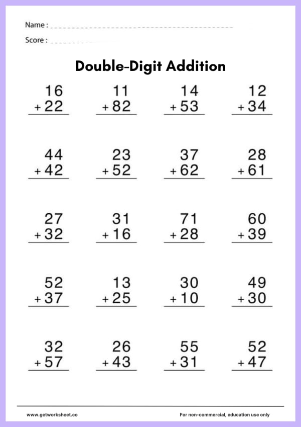Free doubles addition worksheets – free printable worksheets preview