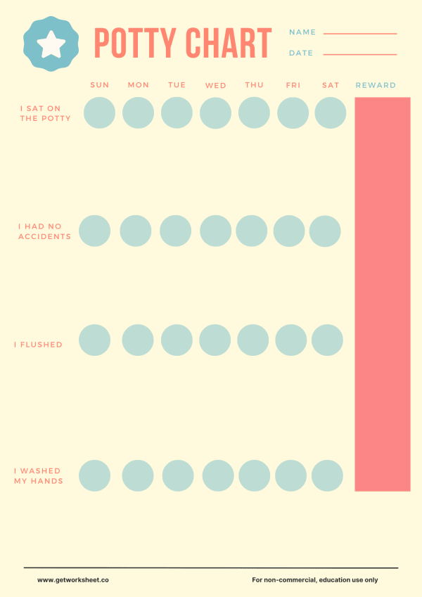 Free potty training chart printables – free printable worksheets preview