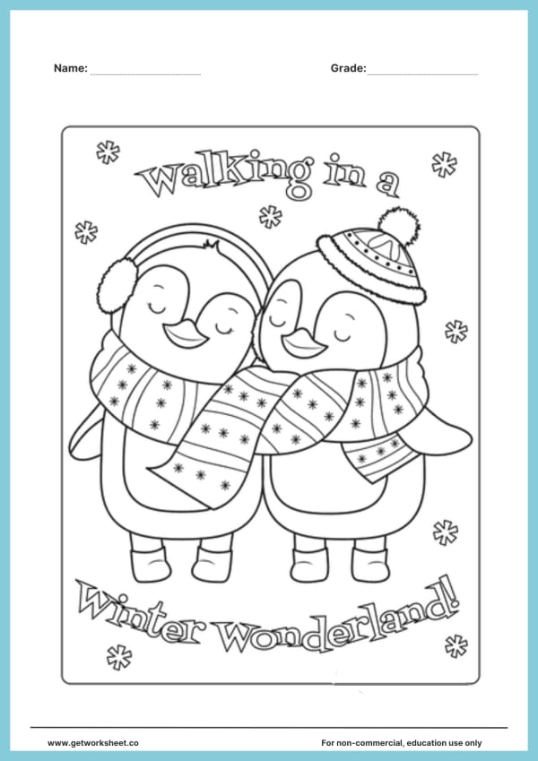 Free winter coloring pages – free printable worksheets preview