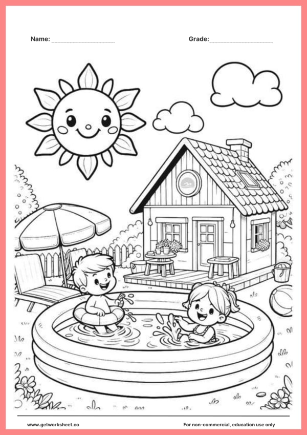 Free summer coloring pages – free printable worksheets preview