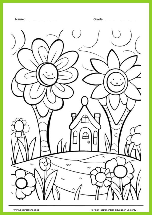 Free spring coloring pages – free printable worksheets preview