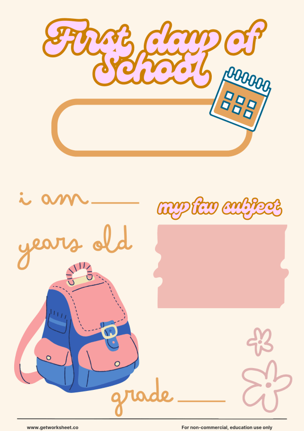 Free first day of school sign printables – free printable worksheets preview