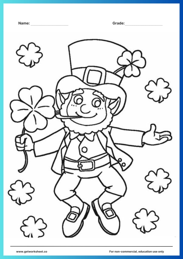 Free leprechaun coloring pages – free printable worksheets preview