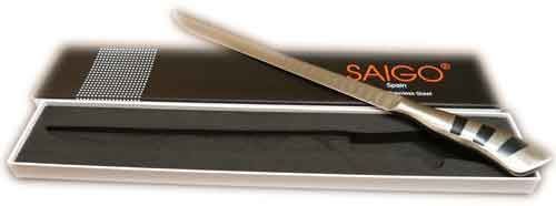 Cuchillo jamonero Saigo · hoja larga y flexible para loncha fina