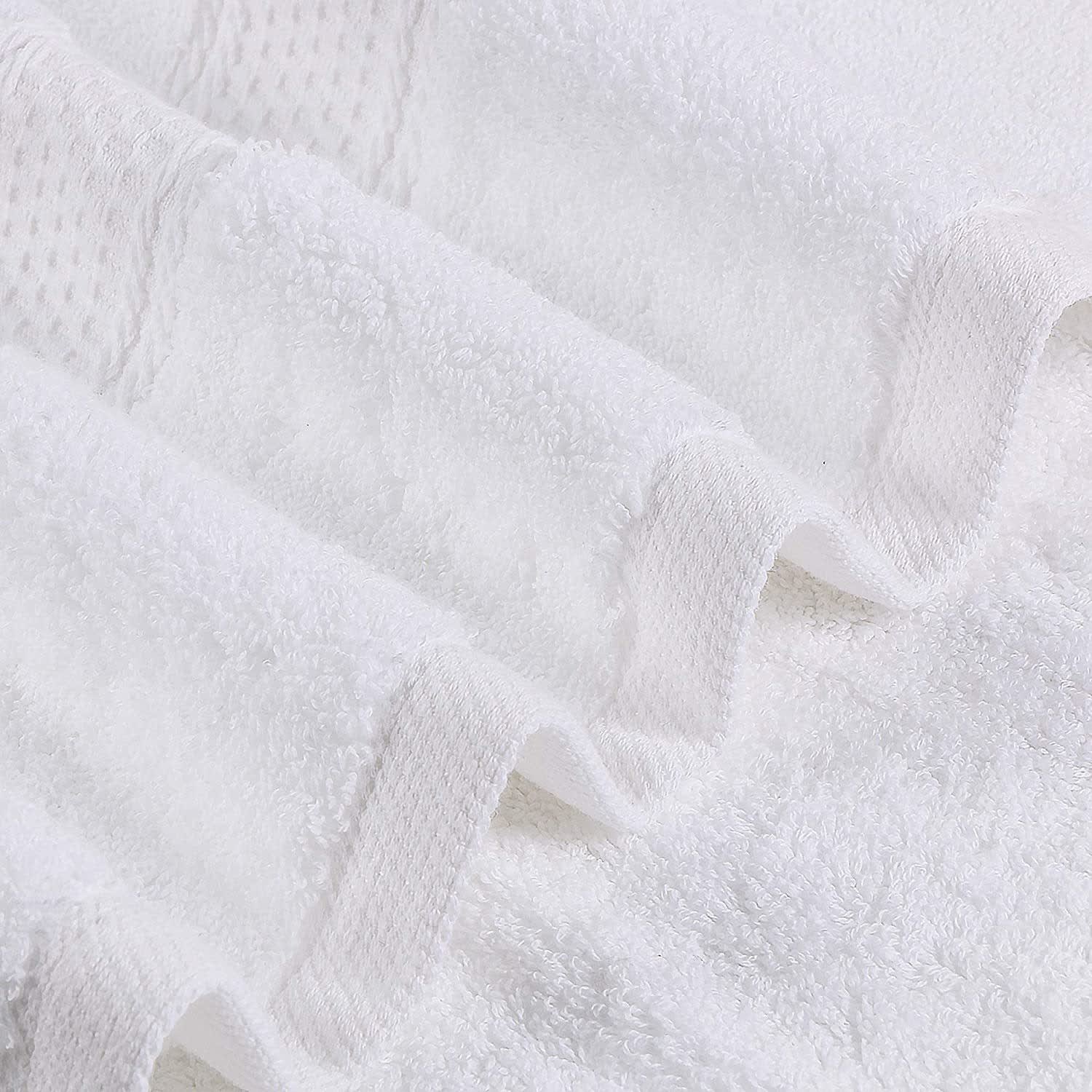 Ultra Soft 100% Cotton Premium Quality Bath Towel For Men & Women in White ( Pack of 4 pcs ) - Aroma Towels