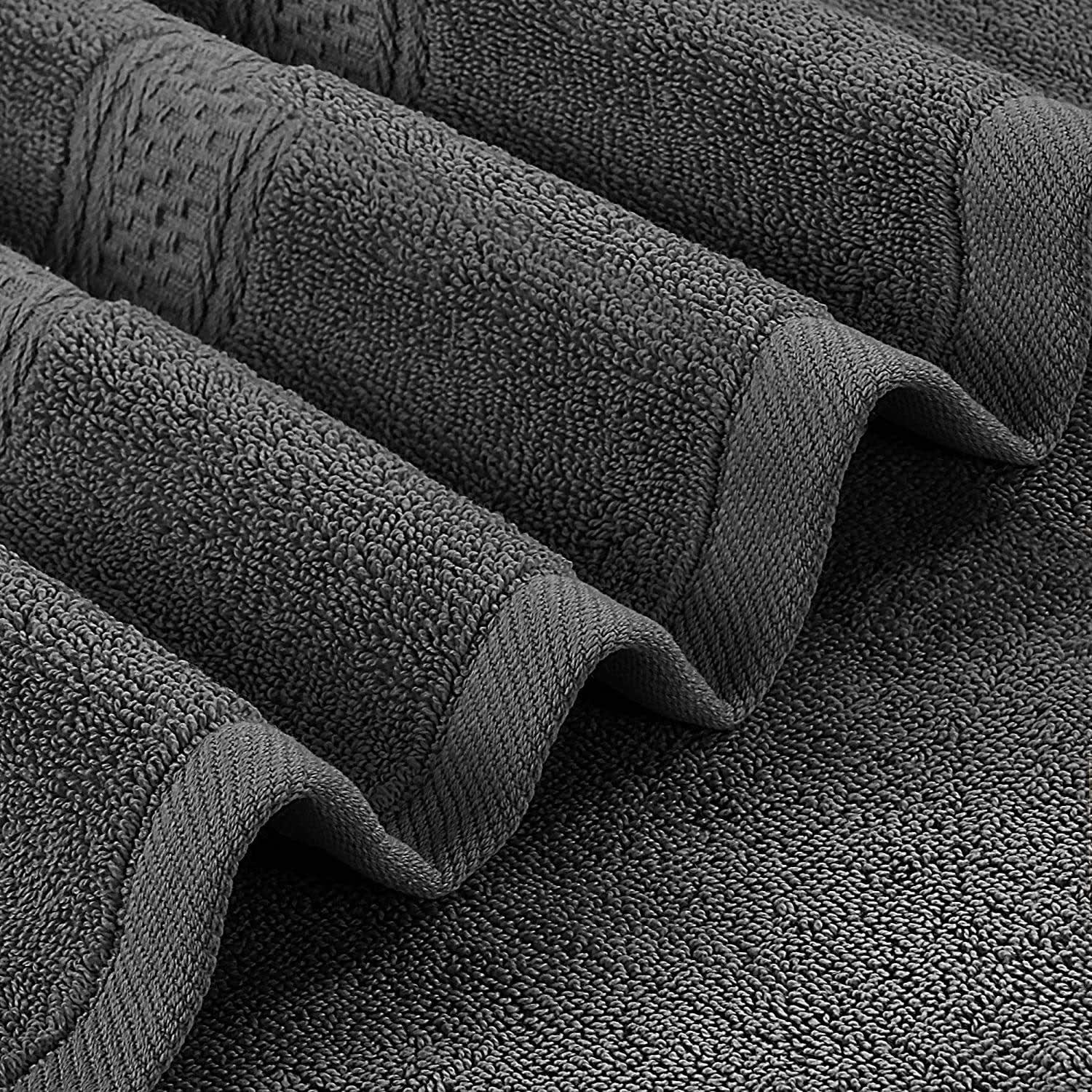 Ultra Soft 100% Cotton Premium Quality Bath Towel For Men & Women in Grey ( Pack of 4 pcs ) - Aroma Towels