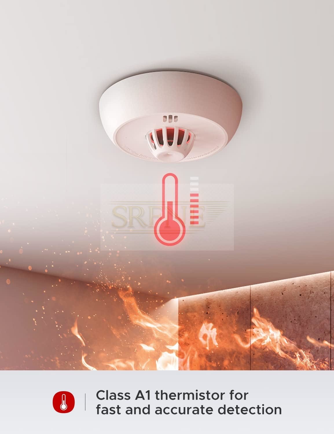 X-Sense Wireless Interlinked Heat Alarm with 10-Year Sealed Battery and Easy Setup, Compliant with Scottish Law, Conforms to BS EN 5446, Interconnects with X-Sense Link+ Series Alarms, XH02-W, 1-Pack