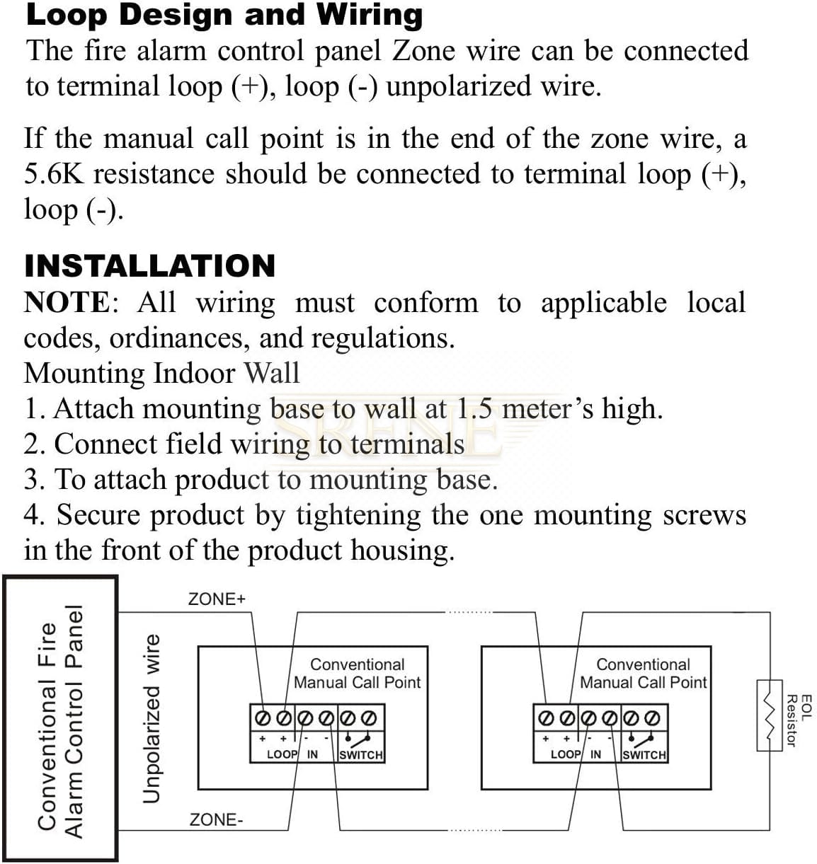 UHPPOTE Wired Emergency Fire Alarm Station 9-28VDC Conventional Dual Action Manual Call Point