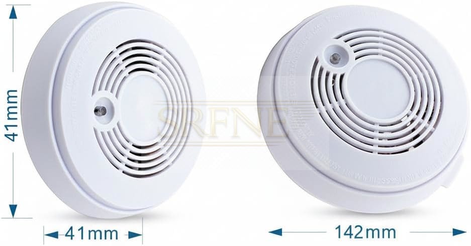 Safety-Line Smoke Detector, with battery, for home use and industrial use White