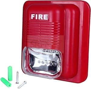 LED Fire Alarm Strobe Light, Wall Mount Emergency Alert System, Red
