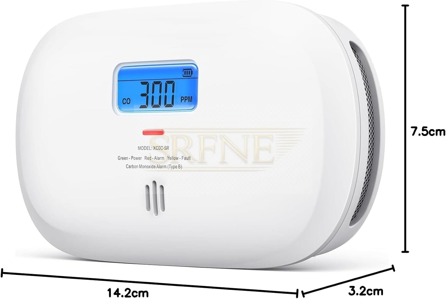 X-Sense Carbon Monoxide Detector with Replaceable Battery, XC0C-SR, 1-Pack